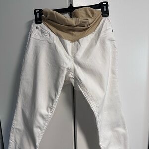 Indigo Blue White Pants with Tan belly band